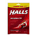 Halls Cherry Cough Drops, 80 Drops Per Pack, Bag Of 2 Packs