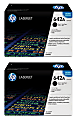 HP 642A Black Toner Cartridges, Pack Of 2, CB400A 1 thumbnail image