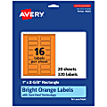 Avery® Print-To-The-Edge Labels With Sure Feed® Technology And Easy Peel®, 94201-BOP20, Rectangle, 1" x 2-5/8", Matte Bright Orange, Pack of 320 1 thumbnail image