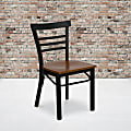 Flash Furniture 3-Slat Ladder Back Metal Restaurant Chair, Cherry/Black 1 thumbnail image