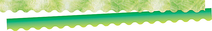Barker Creek Double-Sided Scalloped Edge Borders, 2-1/4" x 36, Lime Tie-Dye And Ombré, Pack Of 13 Borders