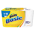 Bounty® Basic Select-A-Sheet 1-Ply Paper Towels, 11" x 5 9/10", White, 95 Sheets Per Roll, Pack Of 12 Rolls 1 thumbnail image