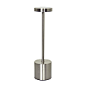 Simple Designs Mushroom Magic Disc Dimming Rechargeable Cordless 4-Way Touch Sensor Stick Desk Lamp, 12-3/4"H, Silver 1 thumbnail image