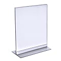 Azar Displays Acrylic Vertical/Horizontal T-Strip Sign Holders, 9" x 12", Clear, Pack Of 10