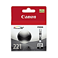 Canon® CLI-221BK ChromaLife 100+ Black Ink Tank, 2946B001
