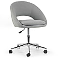 Glamour Home Aura Ergonomic Fabric Low-Back Adjustable Height Swivel Office Task Chair, Gray