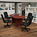 Flash Furniture Oval Conference Table Set with 4 Padded Task Chairs, Cherry 1 thumbnail image