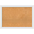 Amanti Art Cork Bulletin Board, 40" x 28", Natural, Blanco White Wood Frame