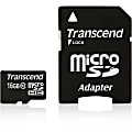Transcend TS16GUSDHC10 16 GB Class 10 microSDHC - Class 10 - 1 Card 1 thumbnail image
