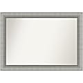 Amanti Art Non-Beveled Rectangle Framed Bathroom Wall Mirror, 28-3/4” x 40-3/4”, Elegant Brushed Pewter