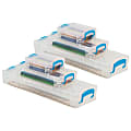 Super Stacker School Storage Kits, 4-1/2”H x 4-1/2”W x 14-1/4”D, Clear, 3 Boxes Per Kit, Set Of 2 Kits