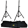 Pyle PSTK103 Heavy Duty Anodizing Dual Speaker Stand with Traveling Bag Kit