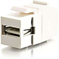 C2G Snap-In USB A/B Female Keystone Insert Module - White - 1 x Type A USB Female - 1 x Type B USB Female - White - TAA Compliant 1 thumbnail image