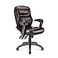 Style@Work by Thomasville® Wellzer Bonded Leather Mid-Back Task Chair, Dark Brown