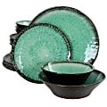 Gibson Elite Green Lantern 16-Piece Double Bowl Dinnerware Set, Teal 1 thumbnail image