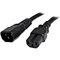 StarTech.com 3ft (1m) Heavy Duty Extension Cord, IEC C14 to IEC C15 Black Extension Cord, 15A 125V, 14AWG, Heavy Gauge Power Cable 1 thumbnail image