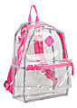 Eastsport Clear PVC Backpack, Pink With Diamond Tab