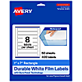 Avery® Waterproof Permanent Labels With Sure Feed®, 94225-WMF50, Rectangle, 1" x 7", White, Pack Of 400 1 thumbnail image