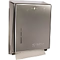 San Jamar C-Fold/Multifold Paper Towel Dispensers - C Fold, Multifold Dispenser - 500 x Towel Multifold, 300 x Towel C Fold - 14.8" Height x 11.4" Width x 4" Depth - Stainless Steel - Chrome - Key Lock, Touch-free - 5 / Carton