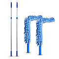 Gritt Commercial 22" Flexible Wand Dusters With Microfiber And Chenille Sleeve And 6' Telescopic Pole, Blue, Set Of 2 Dusters 1 thumbnail image