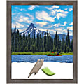 Amanti Art Wood Picture Frame, 23" x 27", Matted For 20" x 24", Pinstripe Lead Gray