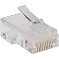 Tripp Lite RJ45 for Flat Solid/Standard Conductor 4-Pair Cat5e Cat5 Cable 100 Pack - Network connector - N030100FL 1 thumbnail image