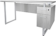 Safco® Mirella SOHO 63"W Writing Desk With Pedestal, White Ash