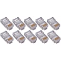 4XEM 50 Pack Cat5E RJ45 Modular Ethernet Plugs for Stranded or Solid CAT5E Cable - 50 Pack Modular RJ45 Ethernet ends for Cat5E stranded or solid CAT5E cable - 1 x RJ-45 Male - Gold-plated Contacts