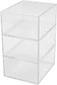 Martha Stewart Brody Stack & Slide Plastic Tray Office Desktop Organizers, 2"H x 3"W x 3-3/4"D, Clear, Pack Of 3 Organizers 1 thumbnail image