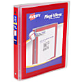 Avery® Flexi-View® 3 Ring Binder, 1" Round Rings, Red, 1 Binder 1 thumbnail image