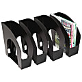 Office Depot® Brand Plastic Magazine Files, 9" x 12", Black, Pack Of 4 1 thumbnail image