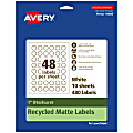 Avery® Recycled Paper Labels, 94606-EWMP10, Starburst, 1", White, Pack Of 480 1 thumbnail image