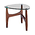 Eurostyle Ledell Side Table, 19-1/2”H x 23-1/2”W x 23-1/2”D, Clear/Walnut