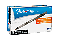 Paper Mate® Write Bros.® Grip Ballpoint Stick Pens, Medium Point, 1.0 mm, Black Barrel, Black Ink, Pack Of 12