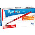 Paper Mate® Write Bros.® Grip Ballpoint Stick Pens, Medium Point, 1.0 mm, Red Barrel, Red Ink, Pack Of 12