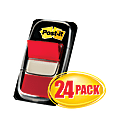 Post-it® Flags, 1" x 1 -11/16", Red, 50 Flags Per Pad, Pack Of 24 Pads 1 thumbnail image