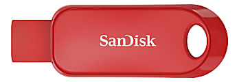 Sandisk Cruzer Snap USB Flash Drive, 64GB, Red