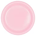 Amscan Round Plastic Plates, 10-1/4", Blush Pink, Pack Of 40 Plates