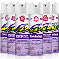 OdoBan Odor Eliminator Disinfectant 360° Spray, Lavender, 14.6 Oz, Pack Of 6 Bottles