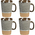 Gibson Elite Dreamweaver 4-Piece Round Earthenware Mug Set, 17 Oz, Earthy Brown 1 thumbnail image