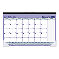 Blueline® Monthly Desk Pad Calendar, 17-3/4" x 10-7/8", Blue/White, January To December 2023, C181700