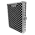 Vaultz Patterned Locking Storage Clipboard, 2-5/16" x 10", Black/White Polka Dots