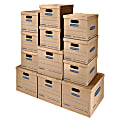 Bankers Box® SmoothMove™ Classic Moving & Boxes With Lift-Off Lids, 14" x 18" x 15", 85% Recycled, Kraft, Case of 8 Small/4 Medium