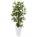 Nearly Natural 4-1/2' Polyester Artificial Bamboo Tree in Tower Planter