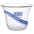 Eco-Products® BlueStripe PET Cold Cups, 9 Oz, Clear, Pack Of 1,000