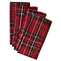 Amscan Christmas Plaid 3-Ply Fabric Napkins, 11" x 4-1/2", Red, Pack Of 8 Napkins 1 thumbnail image