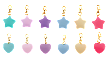 Divoga™ Symbol Key Chain, Hearts And Stars, Assorted Shapes And Colors