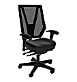 Sitmatic GoodFit Mesh Enhanced Synchron Small-Scale High-Back Chair With Adjustable Arms, Black Polyurethane/Black