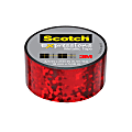 Scotch® Expressions Metallic Tape, 1" Core, 0.75" x 200", Red Crinkles