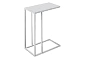 Monarch Specialties Moran Accent Table, 24"H x 10-1/4"W x 18-1/4"D, White/Frosted Glass